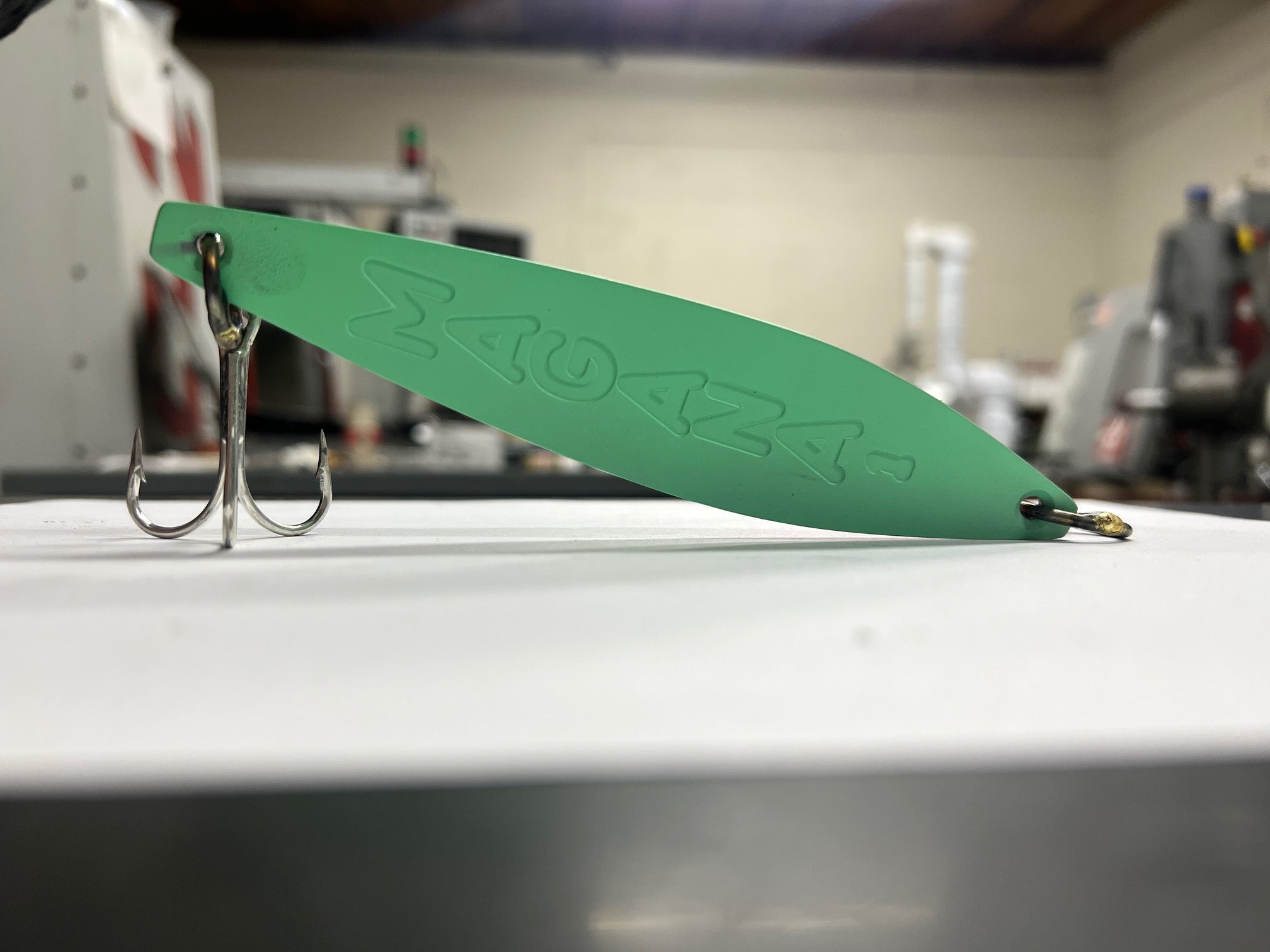 Magana 1, Hot Pink/Mint , CNC Machined Aluminum Surface Iron Lure, Cerakoted, Made In The USA.